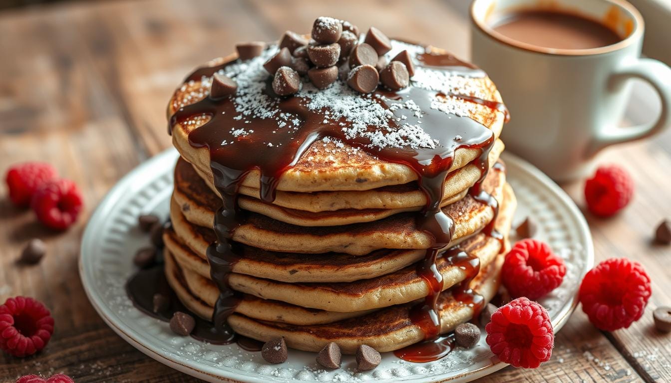 chocolate chocolate chip pancakes