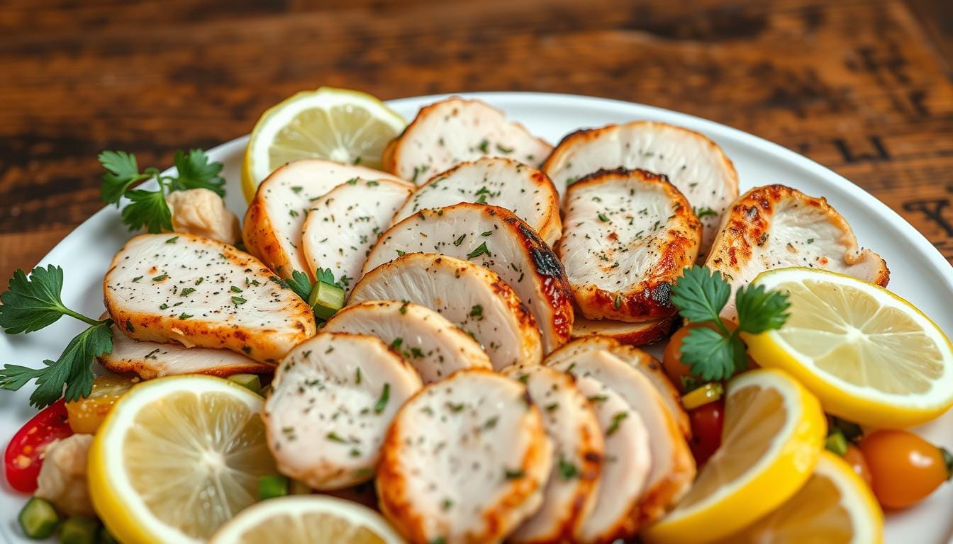 Thin sliced chicken breast