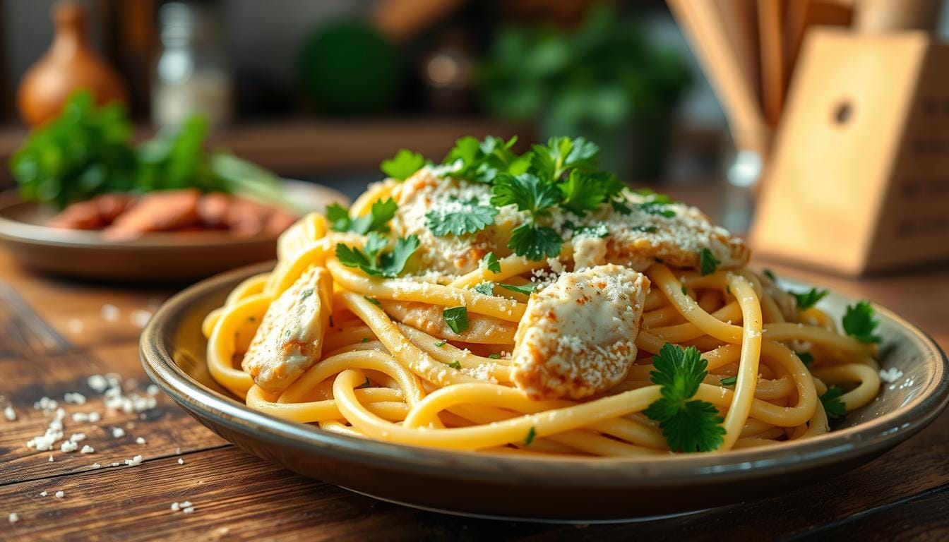 garlic parmesan chicken pasta