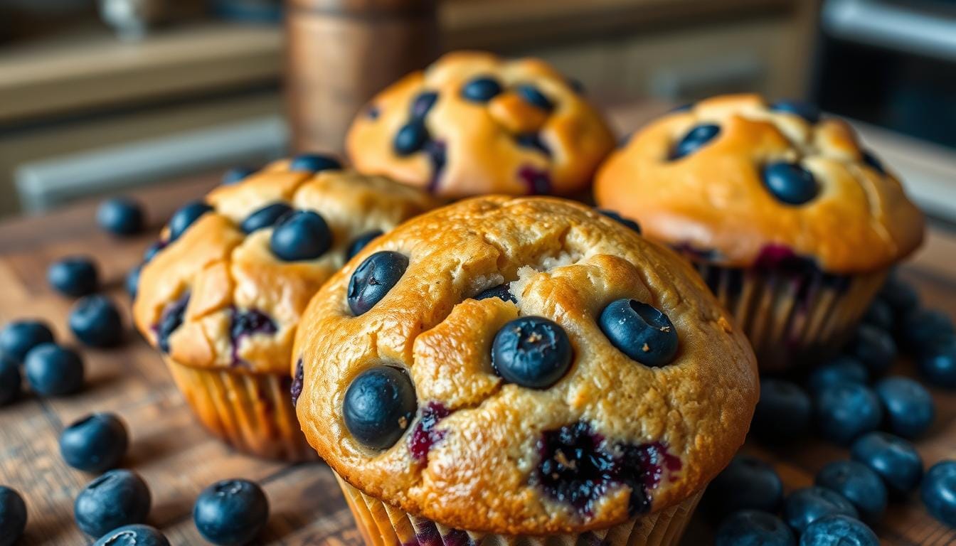 moist blueberry muffins