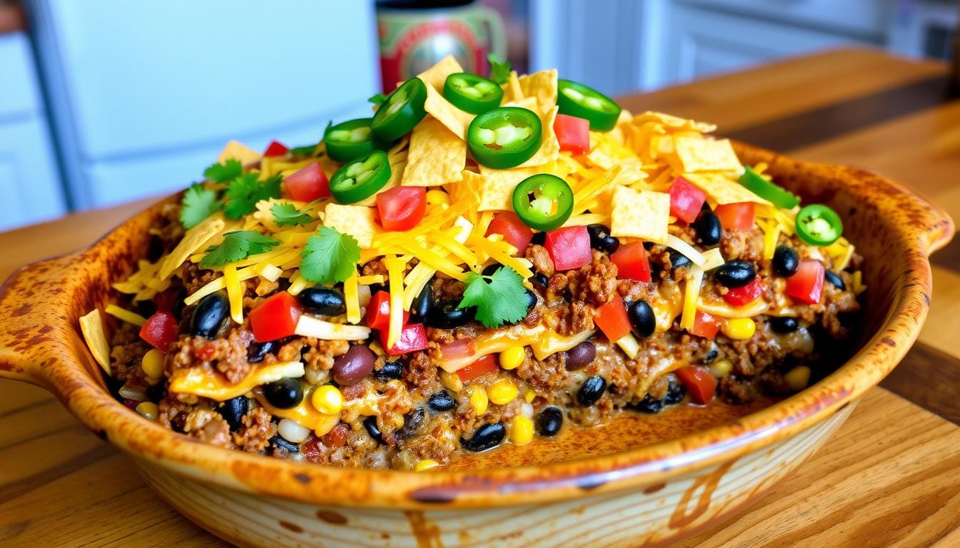 walking taco casserole