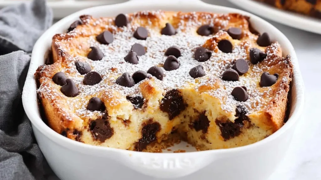Orange chocolate chip bread pudding