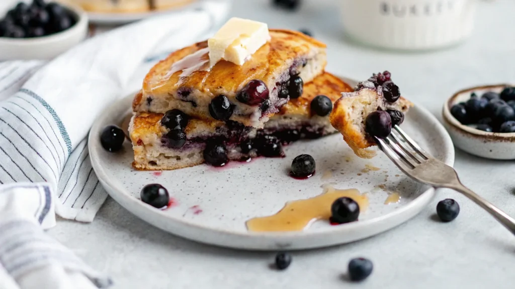 Fluffy Blueberry Pancake Stack