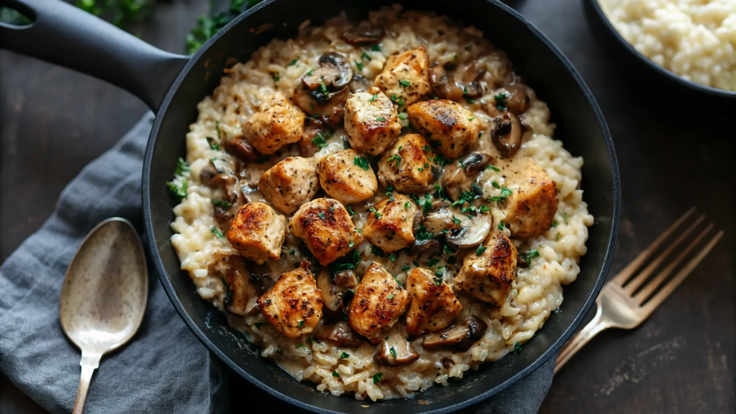 mushroom chicken and rice