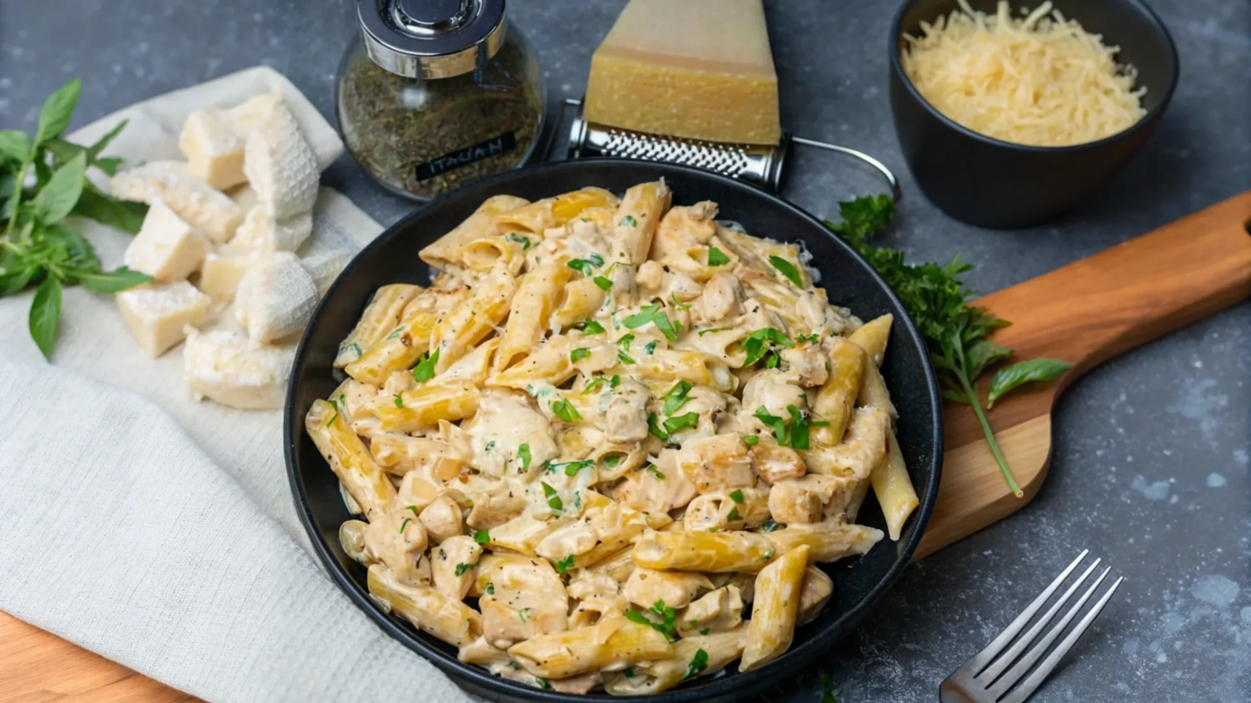 creamy garlic chicken pasta