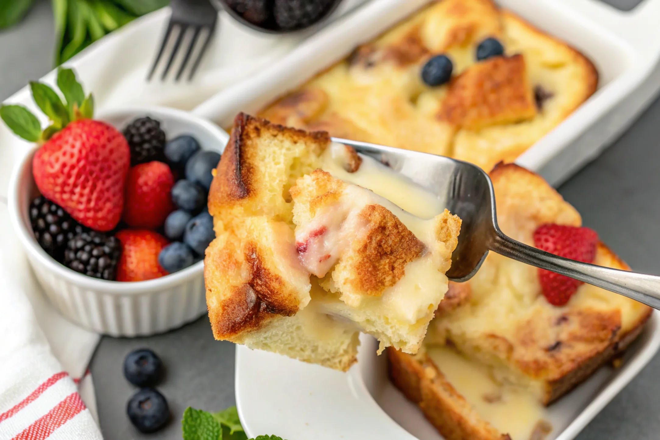 white chocolate bread pudding